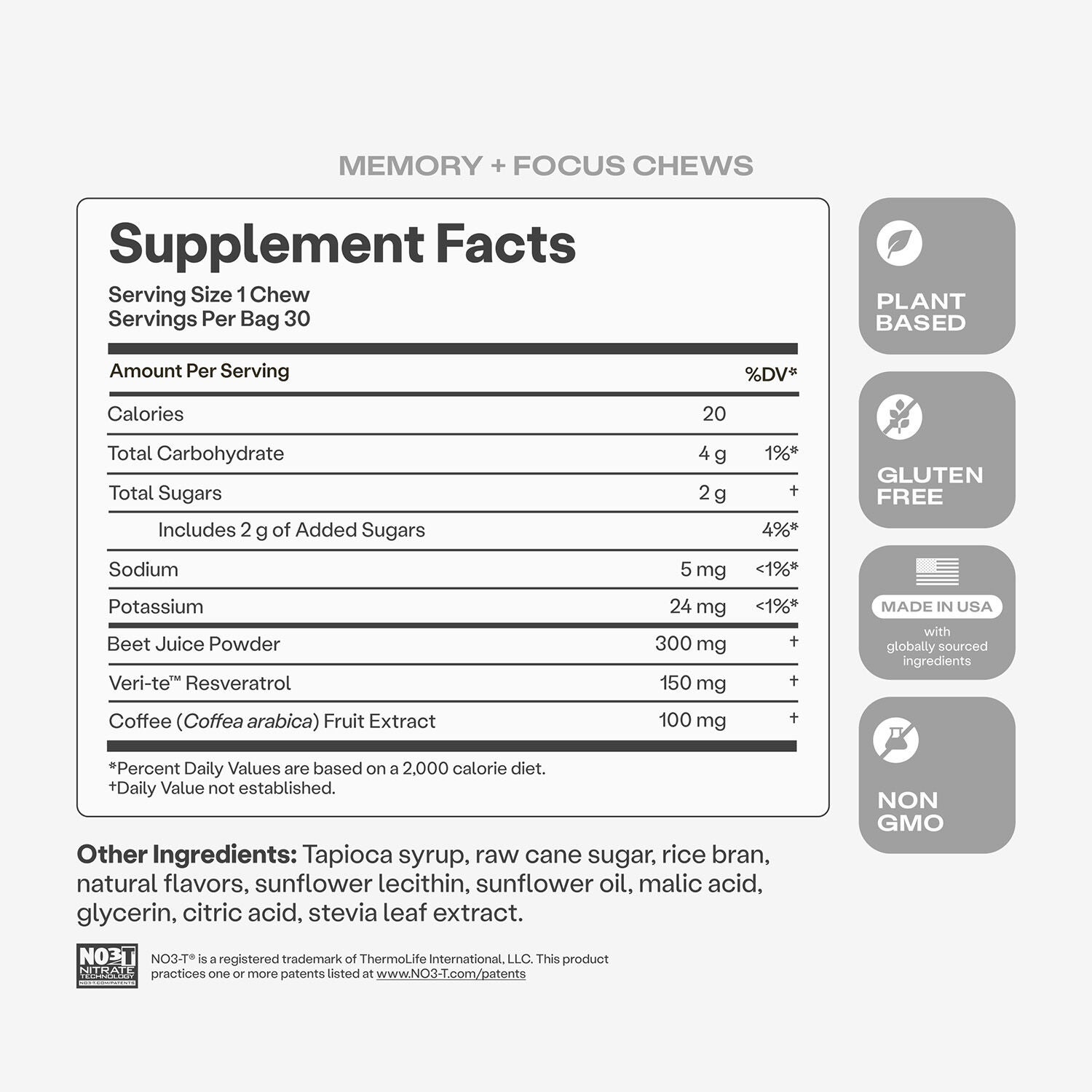 Memory + Focus - Blueberry Pomegranate - 30 Chews (30 Servings)